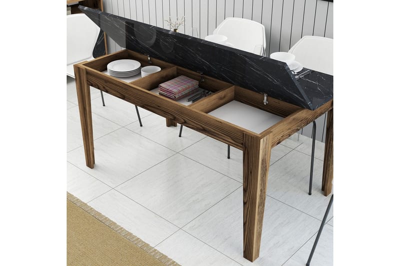 Lissione Matbord 145x88 cm Brun/Svart - Hanah Home - Möbler - Bord & matgrupp - Matbord & köksbord