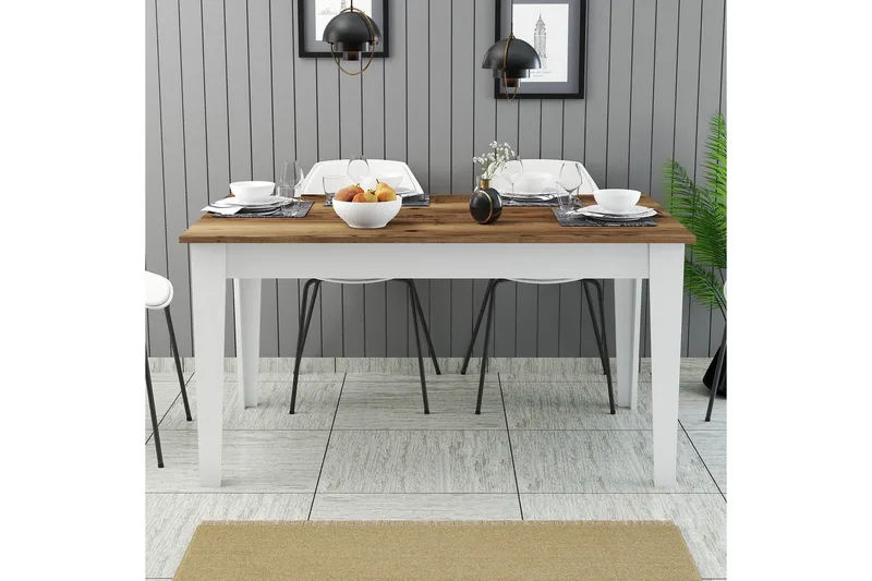 Lissione Matbord 145x88 cm Brun/Vit - Hanah Home - Möbler - Bord & matgrupp - Matbord & köksbord