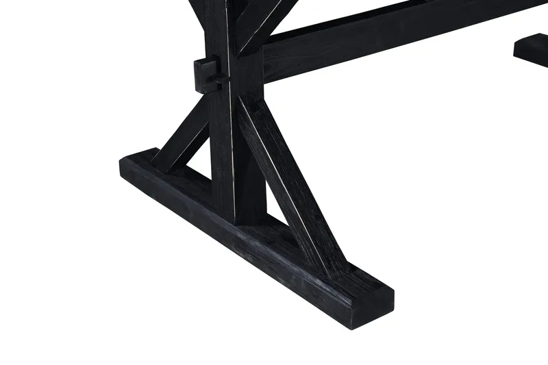 Lyon Förlängningsbart Matbord 6 personer - Utdragbart plankbord 200 cm - Natur/Svart - Möbler - Bord & matgrupp - Matbord & köksbord