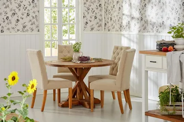 Lyon Runt Litet Matbord Vintage 120 cm - Natur / Trä / Alm - Möbler - Bord & matgrupp - Matbord & köksbord