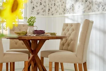 Lyon Runt Litet Matbord Vintage 120 cm - Natur / Trä / Alm - Möbler - Bord & matgrupp - Matbord & köksbord