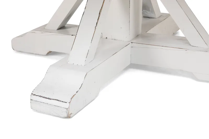 Lyon Runt Matbord 150 cm - Vintage / Natur / Vit / Trä - Möbler - Bord & matgrupp - Matbord & köksbord