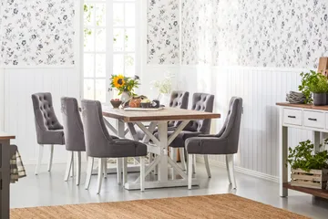 Lyon Vintage Matbord 200 cm Förlängningsbart - Natur / Vit - Möbler - Bord & matgrupp - Matbord & köksbord