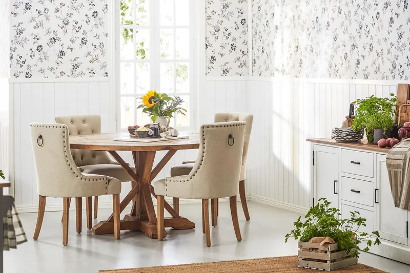 Lyon Vintage Runt Matbord 150 cm för 6 personer - Vintage / Alm / Trä - Möbler - Bord & matgrupp - Matbord & köksbord