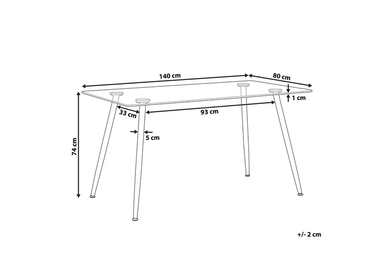 Maceys Matbord 140 cm - Glas/Svart - Möbler - Bord & matgrupp - Matbord & köksbord