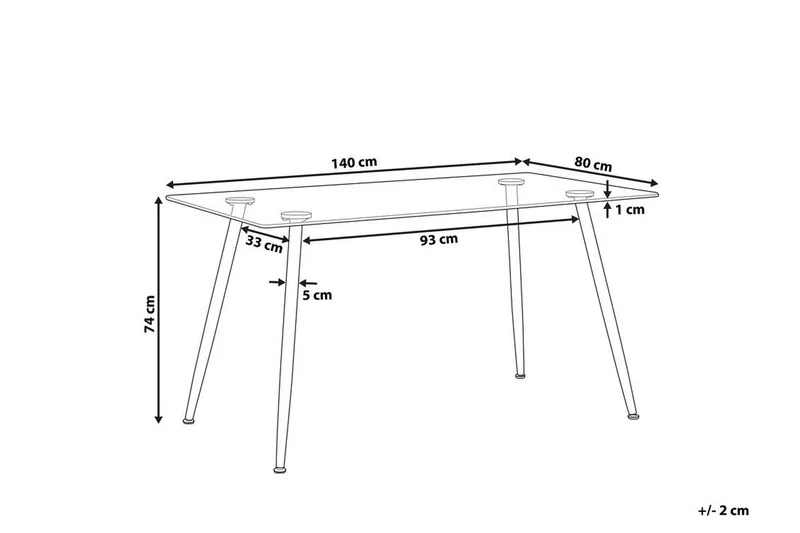 Maceys Matbord 140 cm - Glas/Svart - Möbler - Bord & matgrupp - Matbord & köksbord