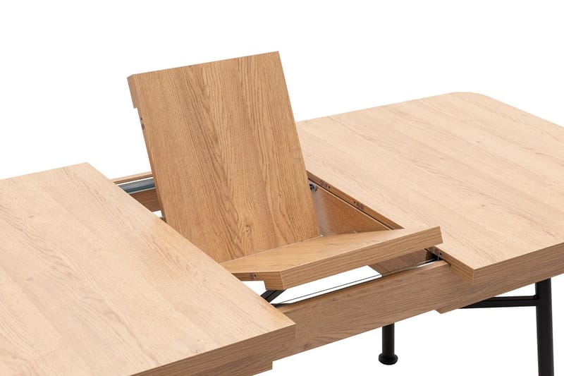 Makwana Utdragbart Rektangulärt Matbord 160 cm i Trä med Metallben - Natural - Möbler - Bord & matgrupp - Matbord & köksbord