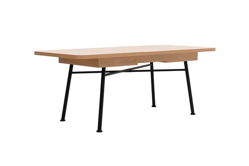 Makwana Utdragbart Rektangulärt Matbord 160 cm i Trä med Metallben - Natural - Möbler - Bord & matgrupp - Matbord & köksbord