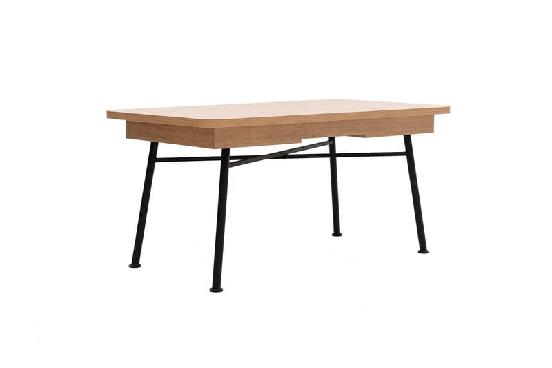 Makwana Utdragbart Rektangulärt Matbord 160 cm i Trä med Metallben - Natural - Möbler - Bord & matgrupp - Matbord & köksbord