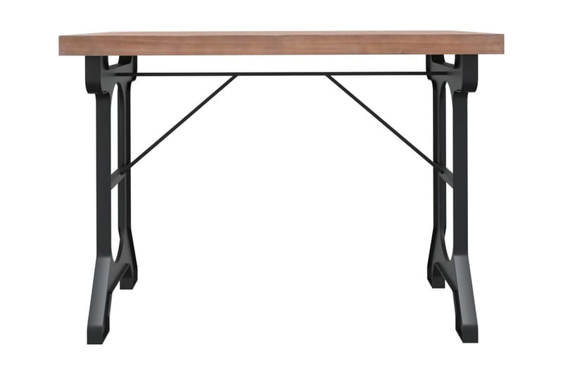 Matbord 110x65x82 cm massivt granträ och järn - Brun - Matbord & köksbord