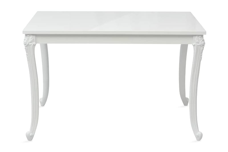 Matbord 116x66x76 cm vit högglans - Vit - Matbord & köksbord