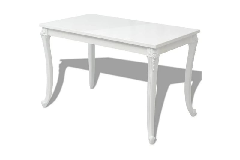 Matbord 116x66x76 cm vit högglans - Vit - Matbord & köksbord