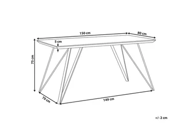 Matbord 150 x 80 cm marmor effekt/svart MOLDEN - Vit - Möbler - Bord & matgrupp - Matbord & köksbord