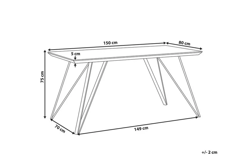 Matbord 150 x 80 cm marmor effekt/svart MOLDEN - Vit - Möbler - Bord & matgrupp - Matbord & köksbord