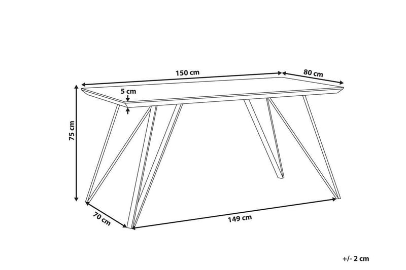 Matbord 150 x 80 cm marmor effekt/svart MOLDEN - Vit - Möbler - Bord & matgrupp - Matbord & köksbord