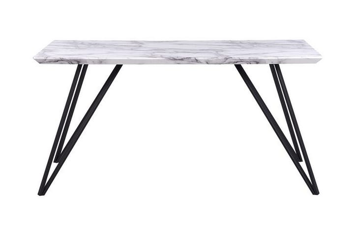 Matbord 150 x 80 cm marmor effekt/svart MOLDEN - Matbord & köksbord