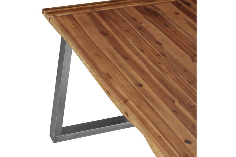 Matbord 160x80x75 cm massivt akaciaträ och rostfritt stål - Brun - Matbord & köksbord