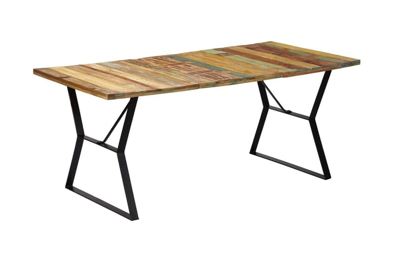 Matbord 180x90x76 cm massivt återvunnet trä - Flerfärgad - Matbord & köksbord