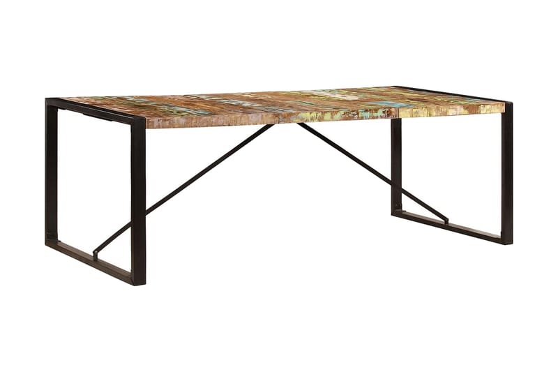 Matbord 220x100x75 cm massivt återvunnet trä - Flerfärgad - Matbord & köksbord