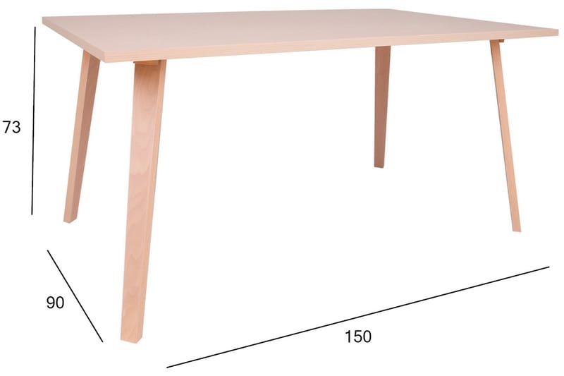 Matbord Adora 150x90x73 cm Ljus Bok - Möbler - Bord & matgrupp - Matbord & köksbord