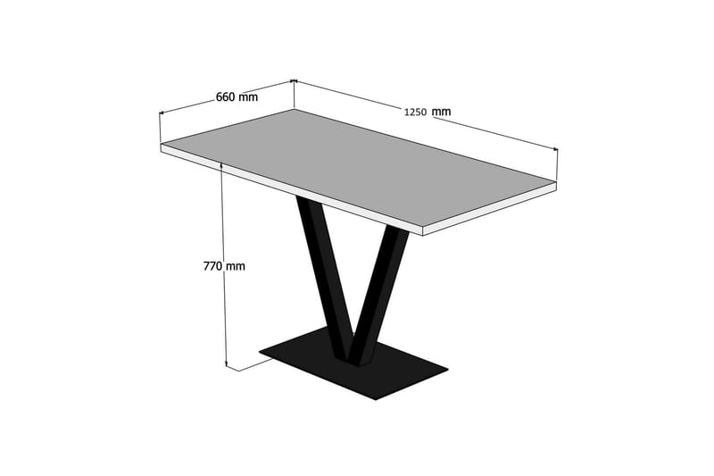 Matbord Apalachicola 125 cm - Valnöt/Svart - Matbord & köksbord