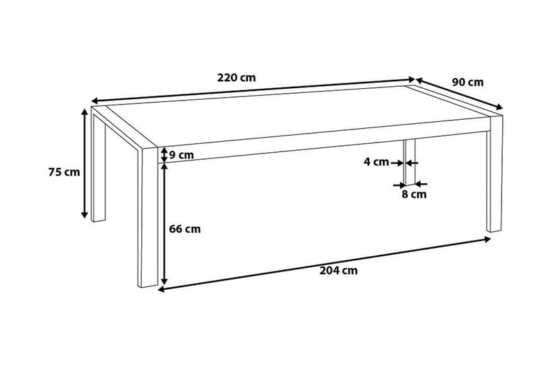 Matbord Arctic I 220 cm - Vit - Matbord & köksbord