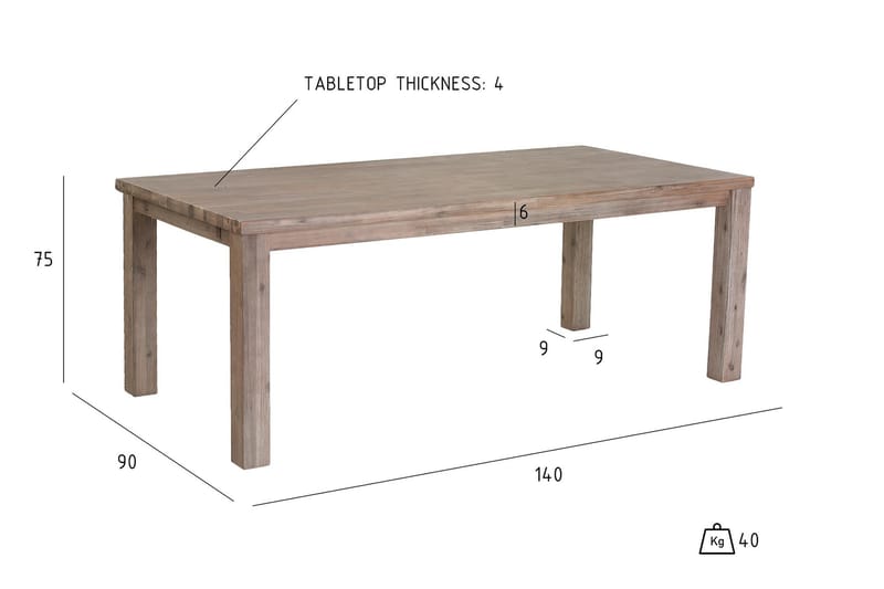 Matbord Arktis Förlängningsbart 140 cm - Brun - Matbord & köksbord