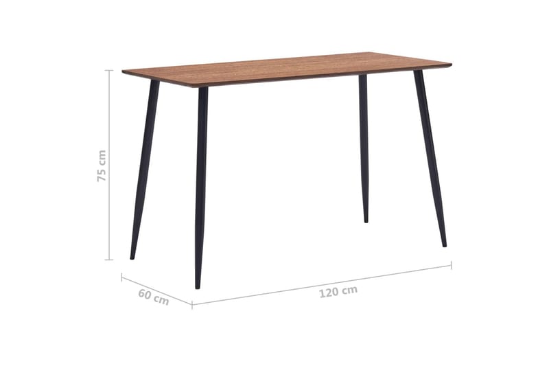 Matbord brun 120x60x75 cm MDF - Brun - Matbord & köksbord