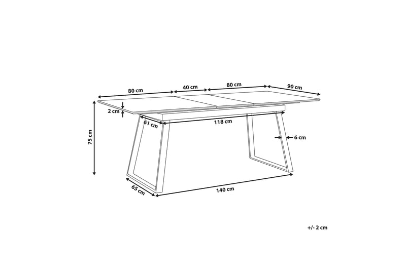 Matbord Bugres 160x90 cm - Vit - Matbord & köksbord