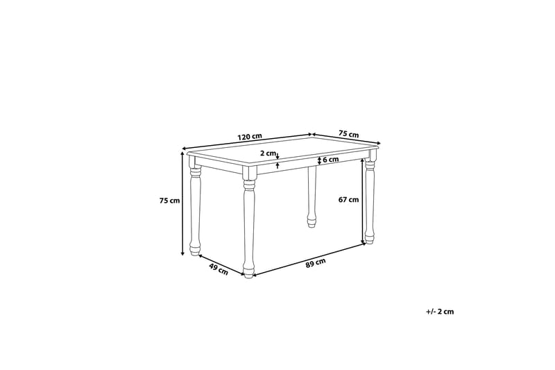 Matbord Cary 120 cm - Vit - Matbord & köksbord