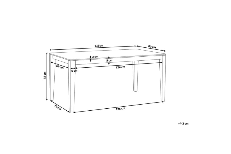 Matbord Cedar 135 cm - Svart - Matbord & köksbord