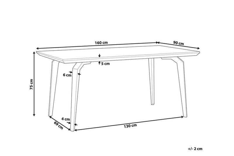 Matbord Charril 160 cm - Mörkbrun - Matbord & köksbord