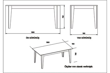 Matbord Chrostopher 180 cm - Vit - Möbler - Bord & matgrupp - Matbord & köksbord