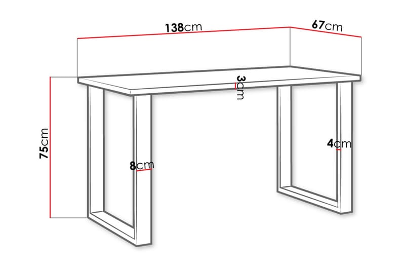 Matbord Ciapin 138 cm - Ek - Matbord & köksbord