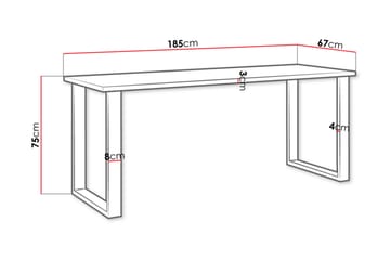 Matbord Ciapin 185 cm - svart/ek - Möbler - Bord & matgrupp - Matbord & köksbord