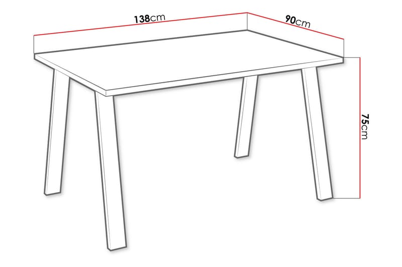 Matbord Cisy 138 cm - Vit/Svart - Matbord & köksbord