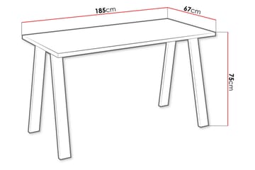 Matbord Cisy 185 cm - Vit/Svart - Möbler - Bord & matgrupp - Matbord & köksbord
