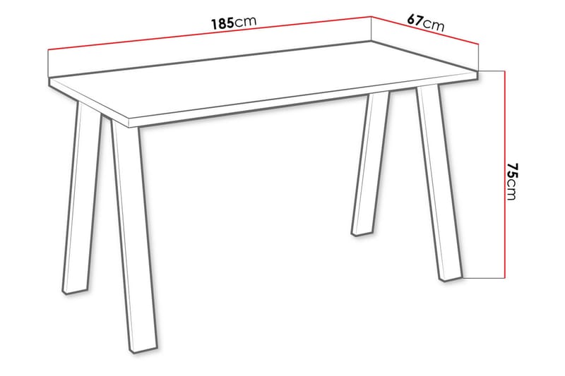 Matbord Cisy 185 cm - Vit/Svart - Matbord & köksbord