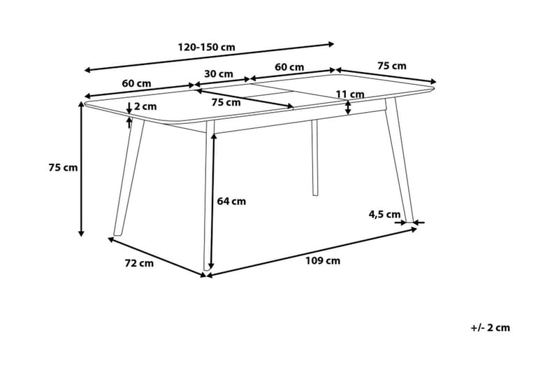 Matbord Dansbury Hopfällbart 120-150x75 cm - Trä|Natur - Möbler - Bord & matgrupp - Matbord & köksbord