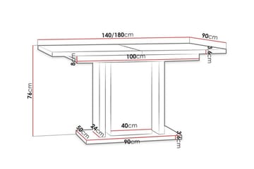 Matbord Denogal 90 cm - Svart - Möbler - Bord & matgrupp - Matbord & köksbord