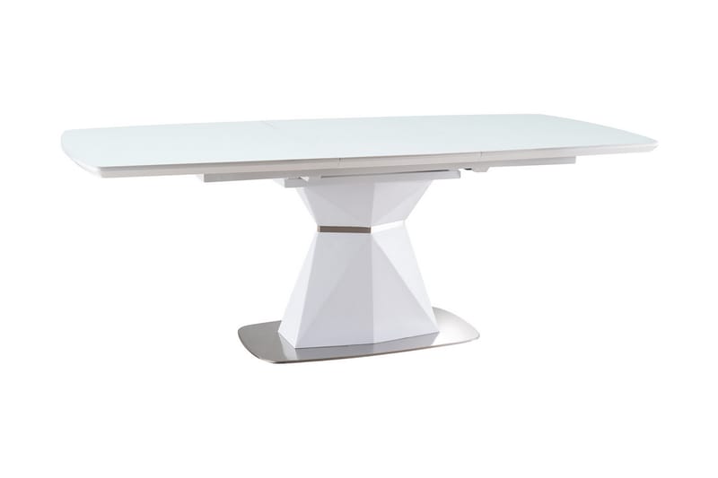 Matbord Duette Förlängningsbart 160 cm - Glas/Vit Matt Lack - Matbord & köksbord