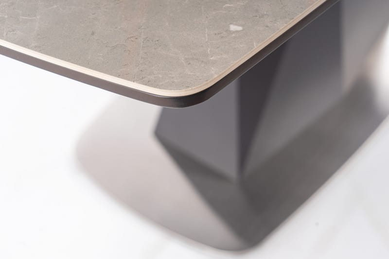 Matbord Duette Förlängningsbart 160 cm - Keramik/Svart/Silver - Matbord & köksbord