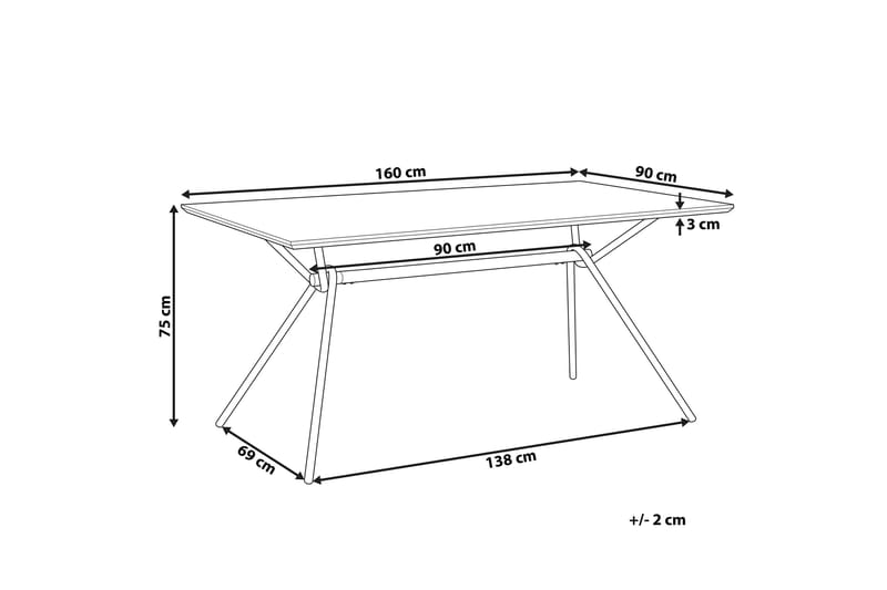 Matbord Einde 160 cm - Natur/Svart - Matbord & köksbord