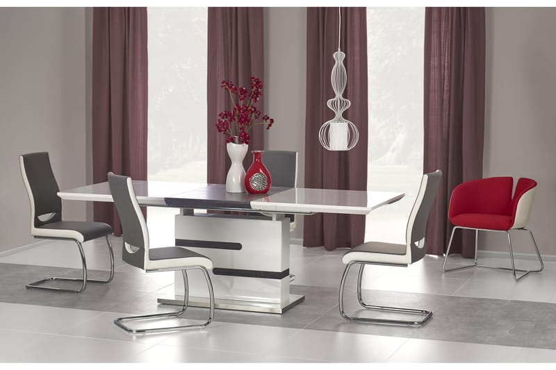 Matbord Ferlow Förlängningsbart 160 cm - Vit|Grå - Matbord & köksbord