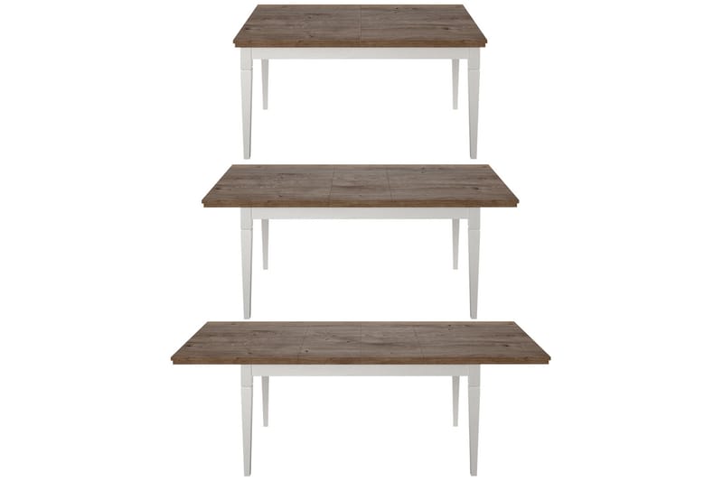 Matbord Getafez Förlängningsbart 160 cm - Vit/Natur - Matbord & köksbord