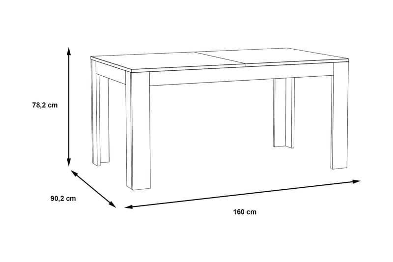 Matbord Hamdiye Förlängningsbart 160 cm - Brun - Matbord & köksbord