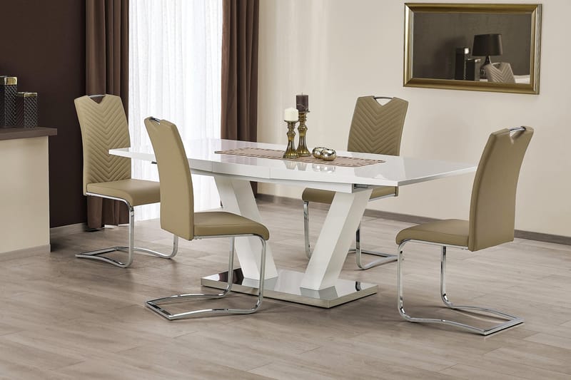 Matbord Harber Förlängningsbart 160 cm - Vit - Matbord & köksbord