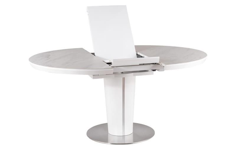 Matbord Jaars Förlängningsbart 120 cm Runt - Keramik/Ljus - Marmorbord - Matbord & köksbord
