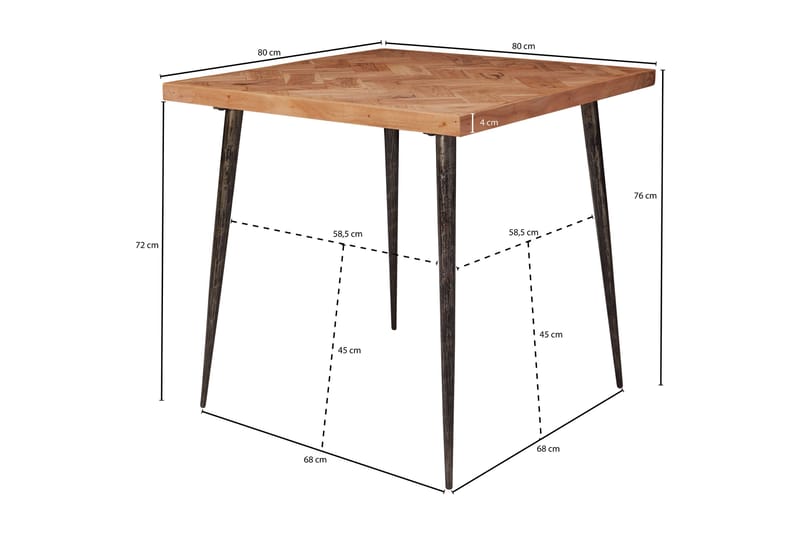Matbord Jacklynne 80 cm - Trä|natur - Matbord & köksbord