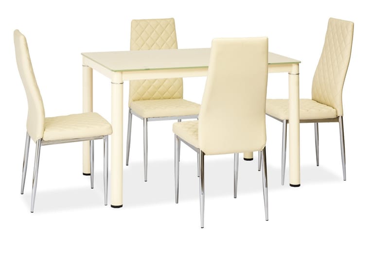 Matbord Jelka 110 cm - Glas/Beige - Möbler - Bord & matgrupp - Matbord & köksbord